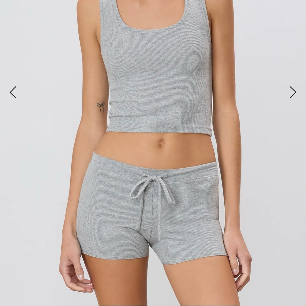 ETERNE Gray Ribbed Shorts (XS)